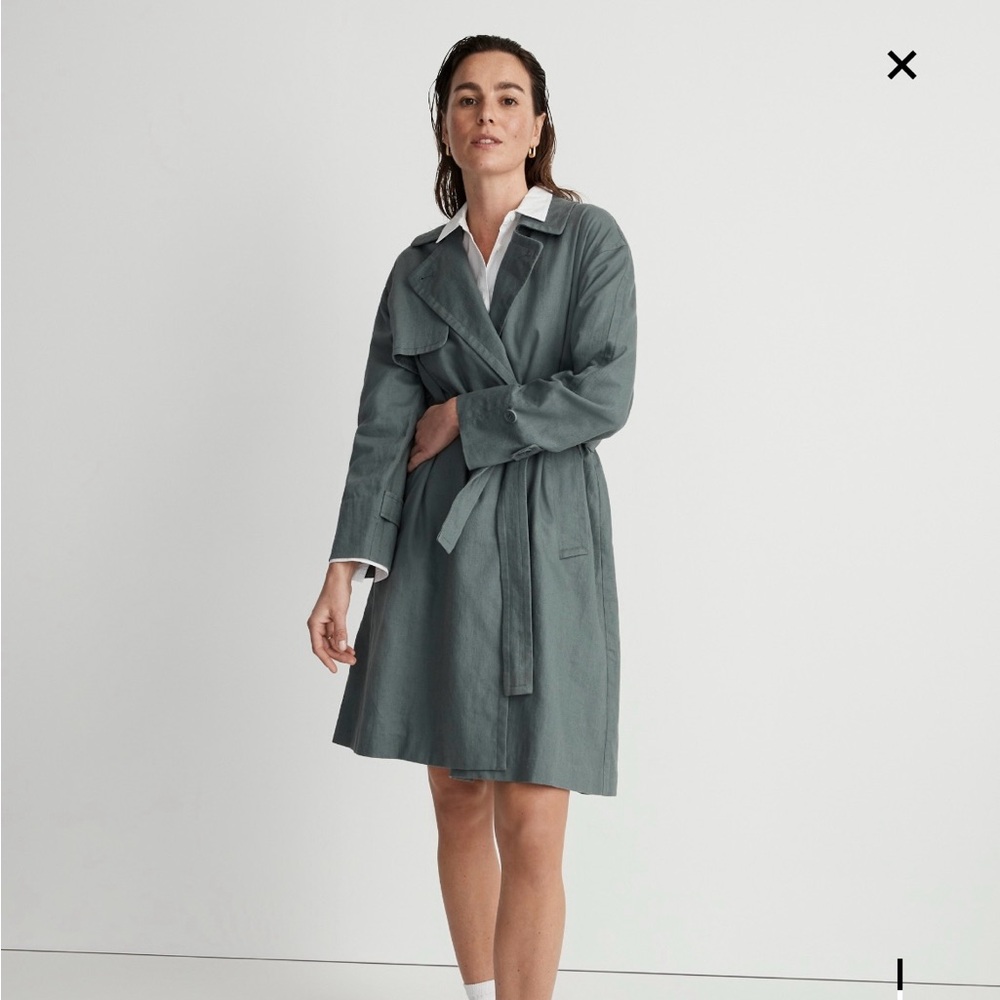 Madewell Textural Trench Coat — excellent condition, size Medium